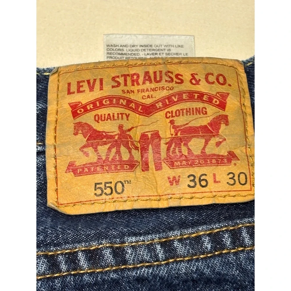 Levi's 550 Relaxed Fit Dark Wash Denim Jeans Mens W36‎ L30